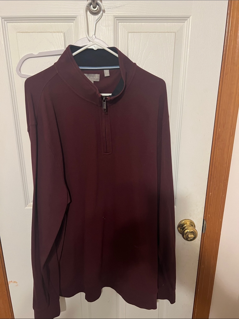 Ted Baker Men's Zip-Up Sweater in Burgundy